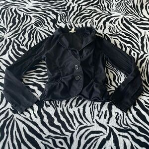 Vintage vtg vixen black blazer jacket long sleeve button down collar size small